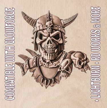 VIKING SKULL 3d illusion & laser - ready file 3DWave.us